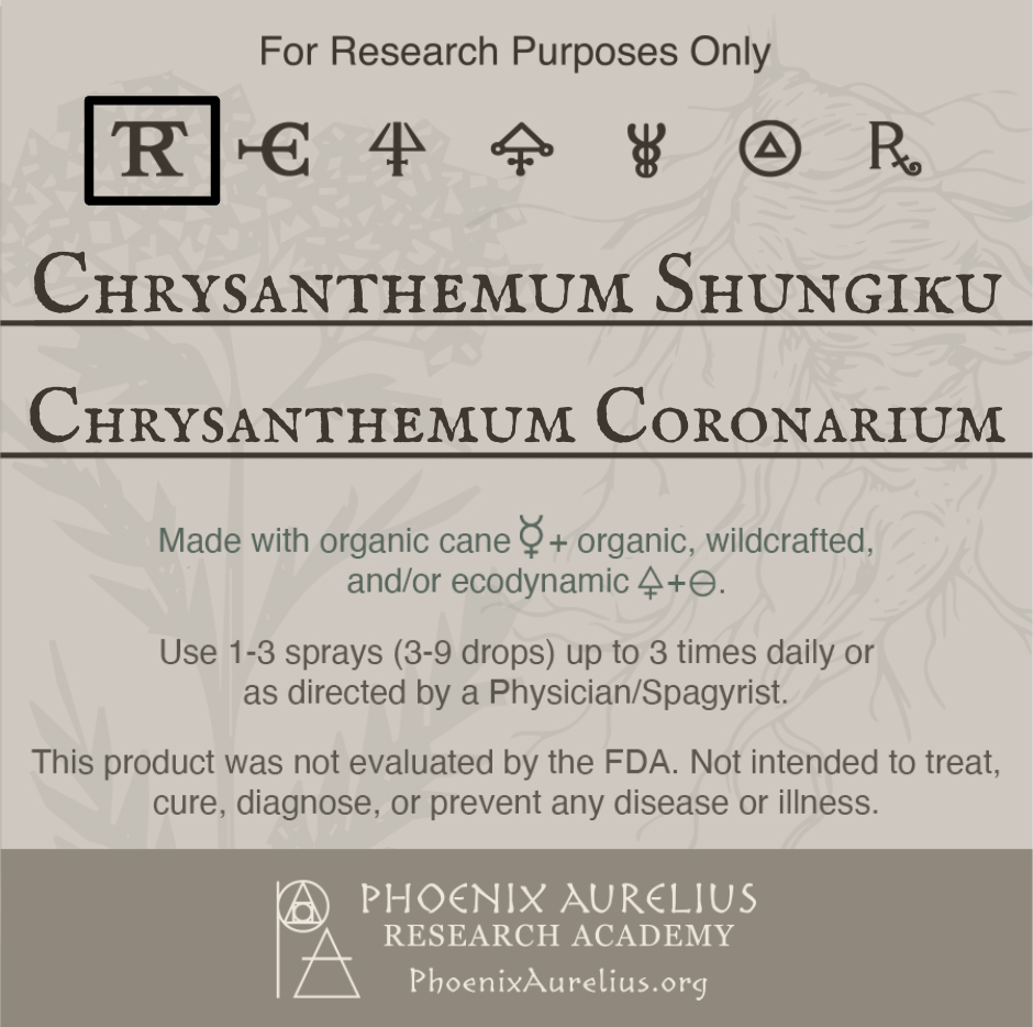 Chrysanthemum, Shungiku, Spagyric Tincture