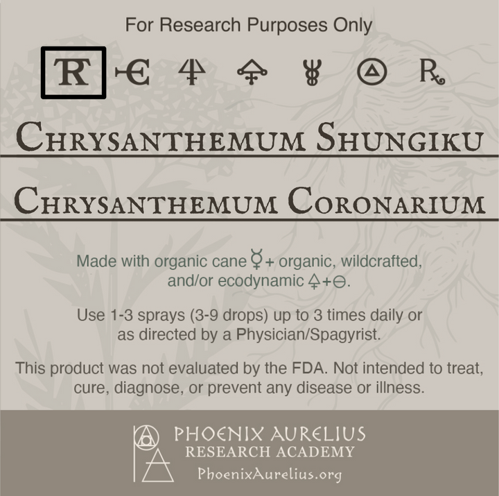 Chrysanthemum, Shungiku, Spagyric Tincture