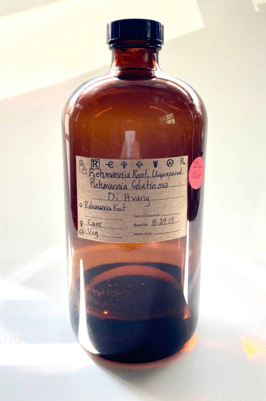 Rehmannia Root, Unprepared, Spagyric Tincture