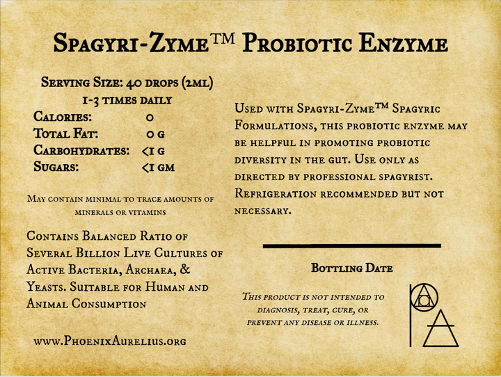 Spagyri-Zyme Probiotic Enzyme