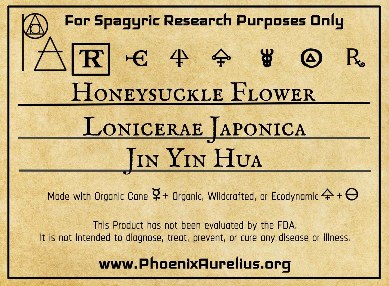 Honeysuckle Flower Spagyric Tincture Phoenix Aurelius Research Academy