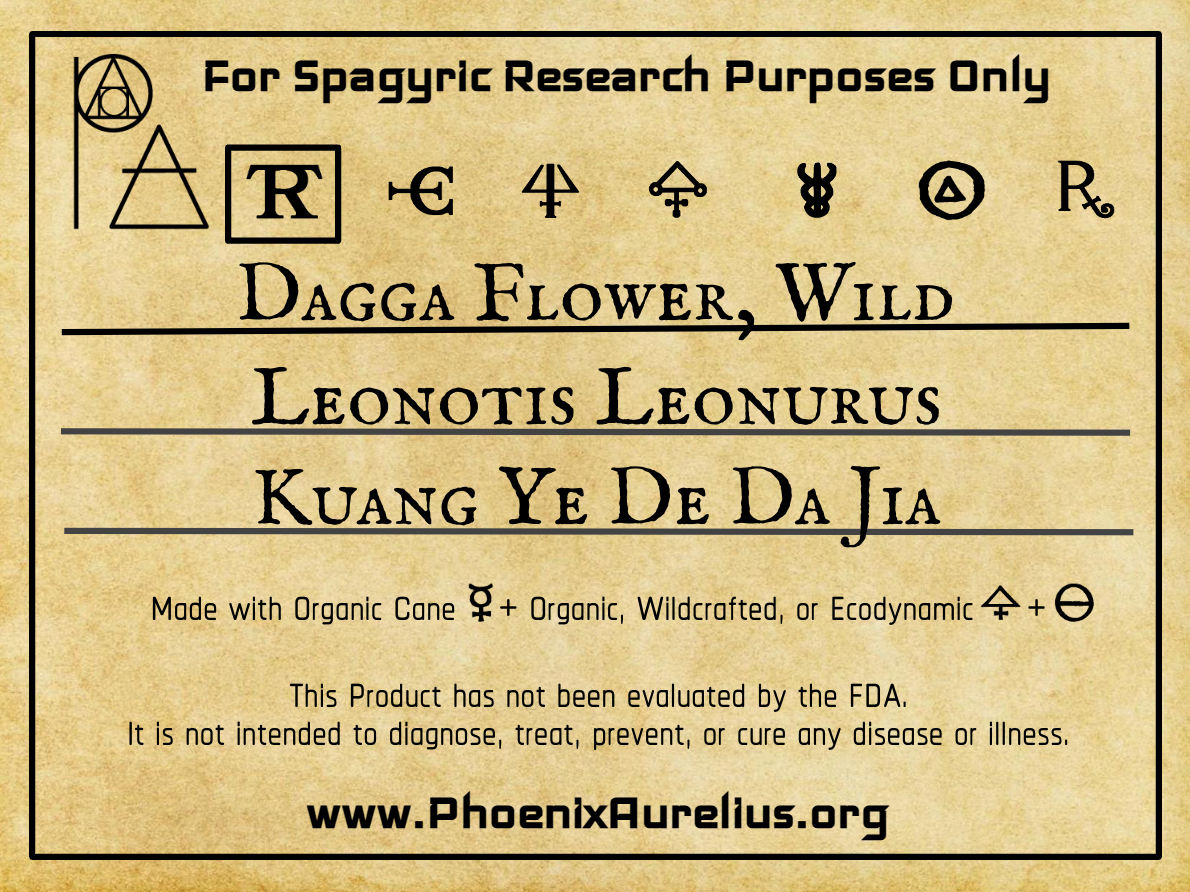 Dagga Flower, Wild, Spagyric Tincture