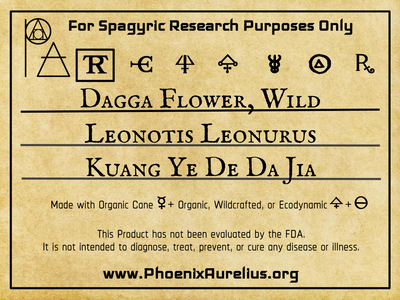 Dagga Flower, Wild, Spagyric Tincture