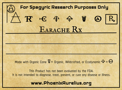 Earache Rx Spagyric Formulation