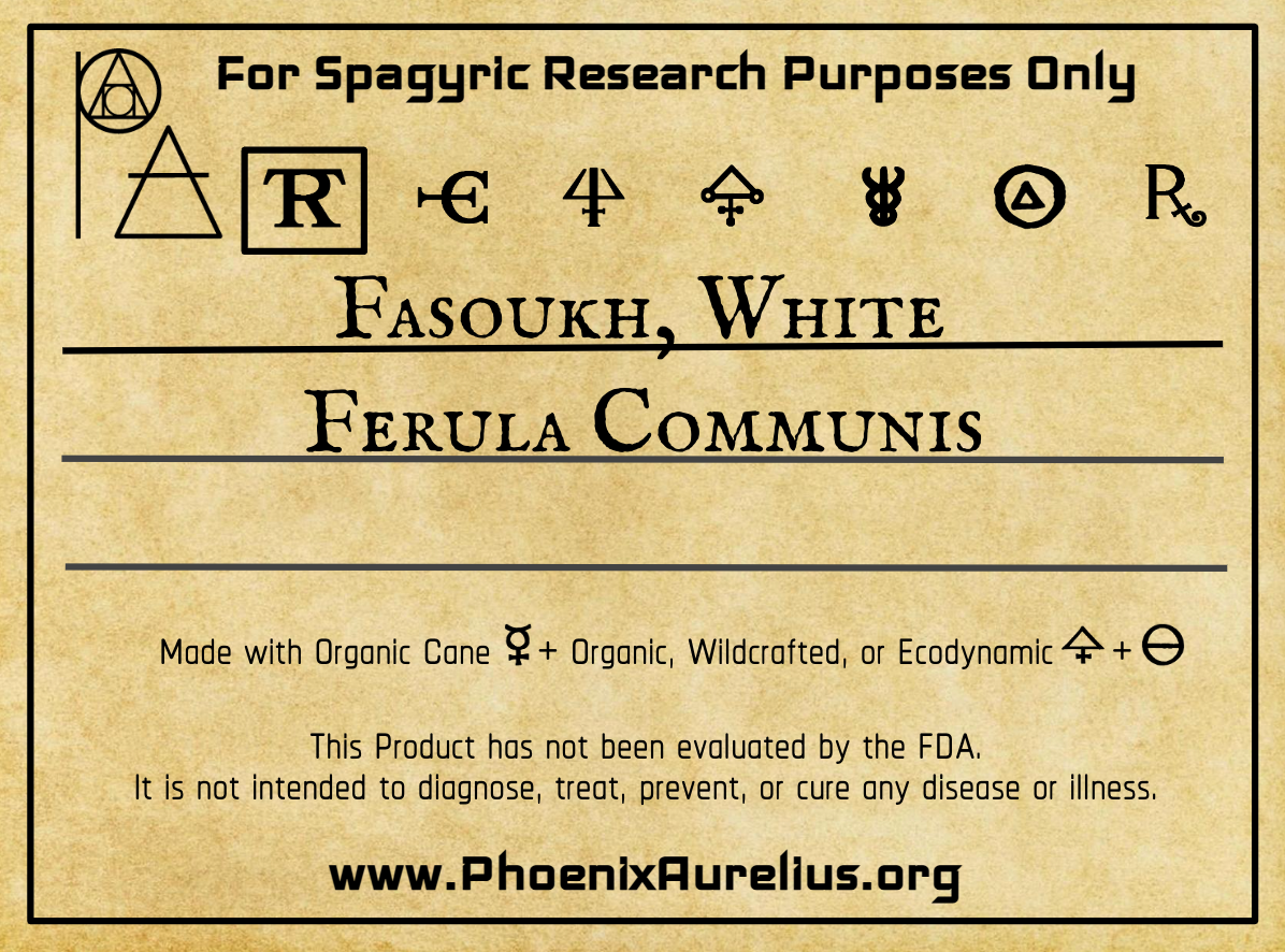 Fasoukh, White, Spagyric Tincture