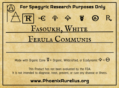 Fasoukh, White, Spagyric Tincture