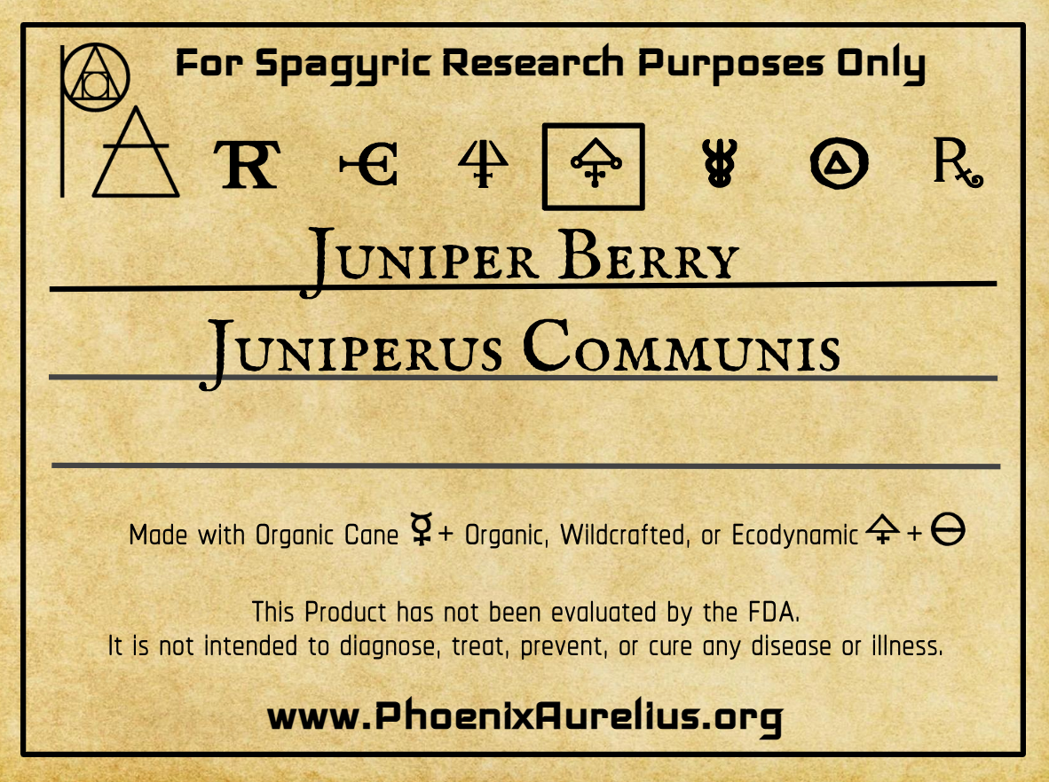 Juniper Berry Philosophic Spagyric Essence Per Fermentatio