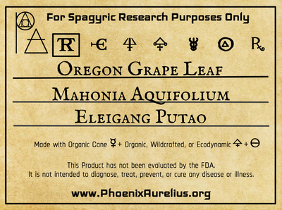 Oregon Grape Leaf Spagyric Tincture