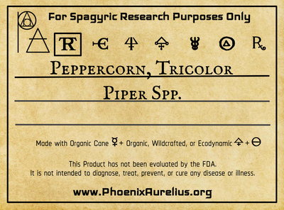 Peppercorn, Tricolor, Spagyric Tincture