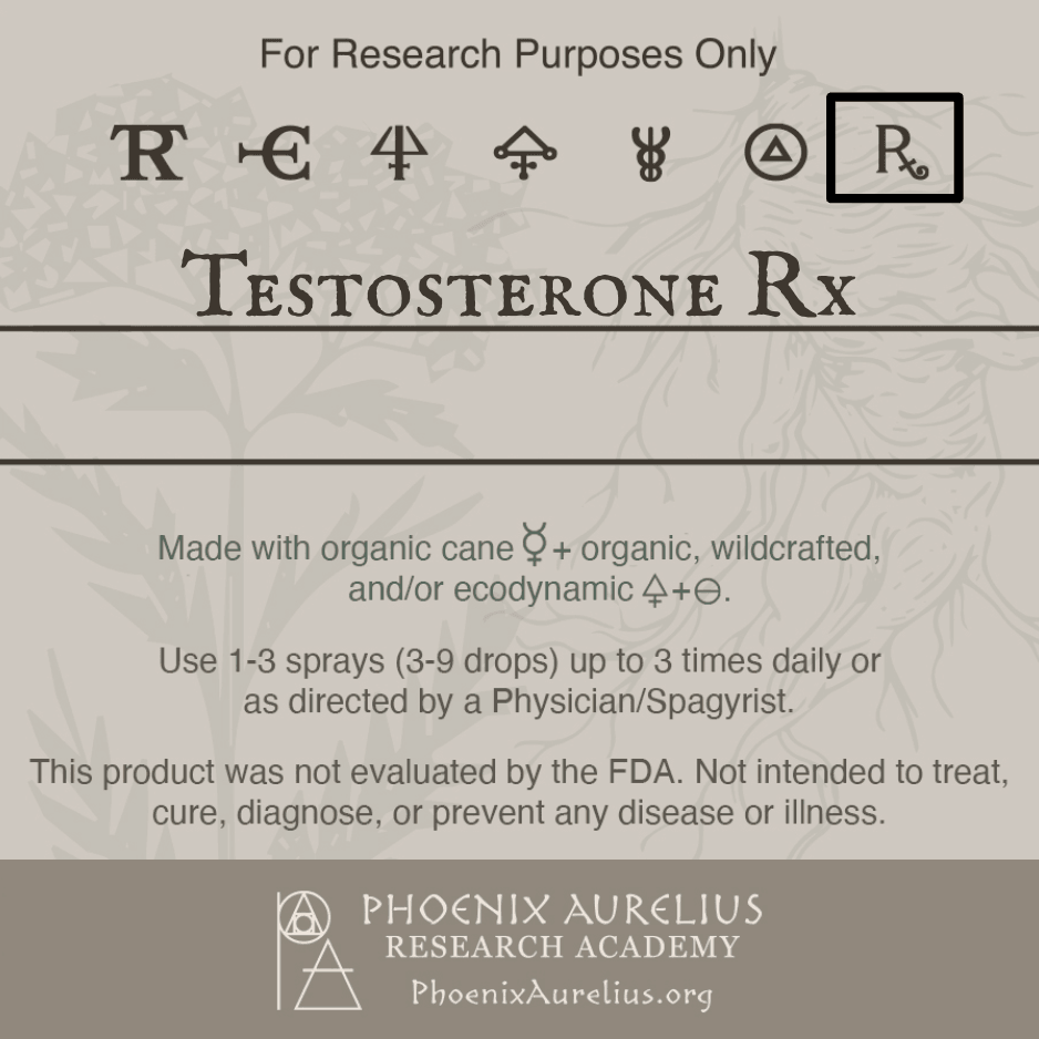 Testosterone Rx Spagyric Formulation – Phoenix Aurelius Research Academy