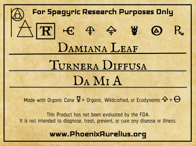 Damiana Leaf Spagyric Tincture - Phoenix Aurelius Research Academy