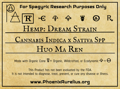 Hemp Spagyric Tincture: Dream Strain - Phoenix Aurelius Research Academy