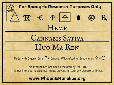 Hemp Philosophic Spagyric Essence - Phoenix Aurelius Research Academy