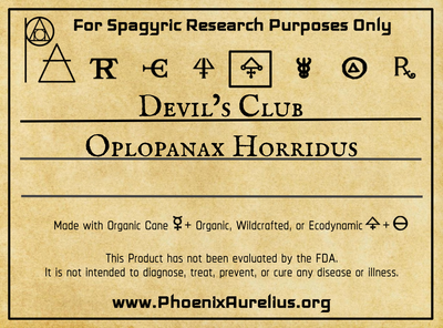Devil's Club Philosophic Spagyric Essence - Phoenix Aurelius Research Academy