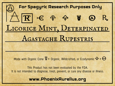 Licorice Mint (Deterpinated) Spagyric Tincture - Phoenix Aurelius Research Academy