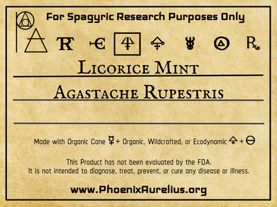 Licorice Mint Spagyric Essence Per Destillatio - Phoenix Aurelius Research Academy