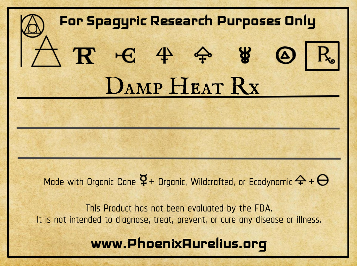 Damp Heat Rx Spagyric Formulation - Phoenix Aurelius Research Academy