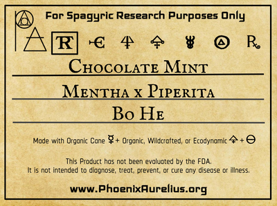Chocolate Mint Spagyric Tincture - Phoenix Aurelius Research Academy