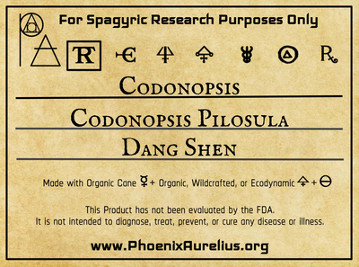 Codonopsis Spagyric Tincture - Phoenix Aurelius Research Academy