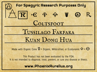 Coltsfoot Spagyric Tincture - Phoenix Aurelius Research Academy