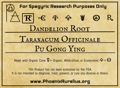 Dandelion Root Spagyric Tincture - Phoenix Aurelius Research Academy
