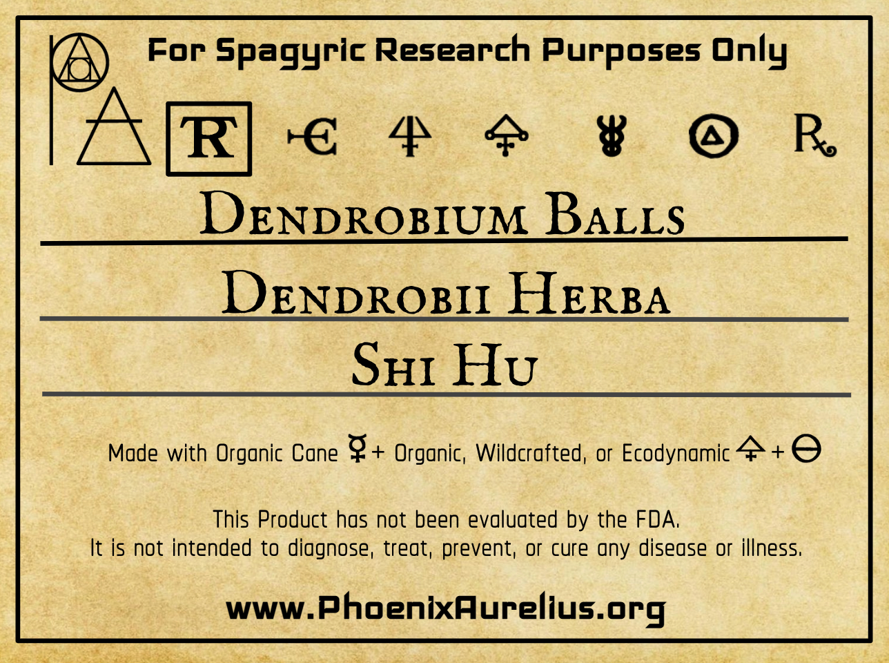 Dendrobium Balls Spagyric Tincture - Phoenix Aurelius Research Academy
