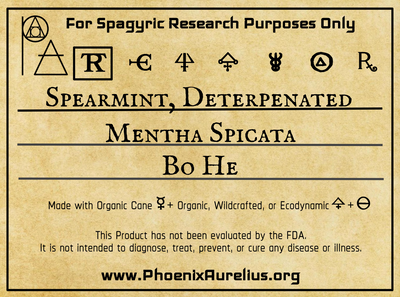 Spearmint, Deterpenated, Spagyric Tincture