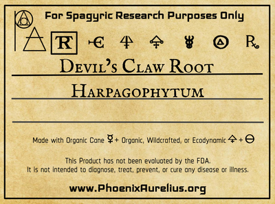 Devil's Claw Root Spagyric Tincture - Phoenix Aurelius Research Academy