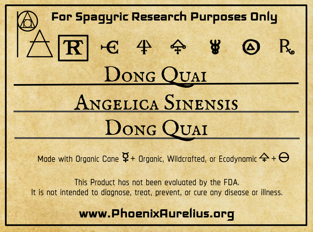 Dong Quai Spagyric Tincture - Phoenix Aurelius Research Academy