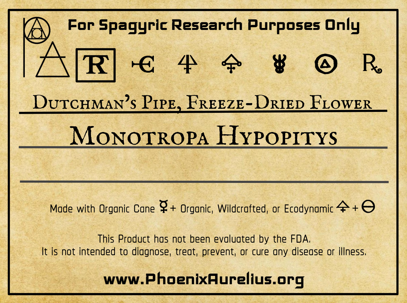 Dutchman's Pipe, Freeze Dried Flower, Spagyric Tincture