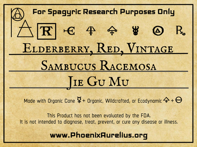 Elderberry, Red, Vintage, Fresh Spagyric Tincture - Phoenix Aurelius Research Academy