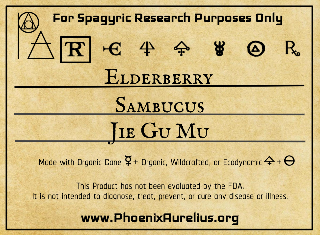 Elderberry Spagyric Tincture - Phoenix Aurelius Research Academy