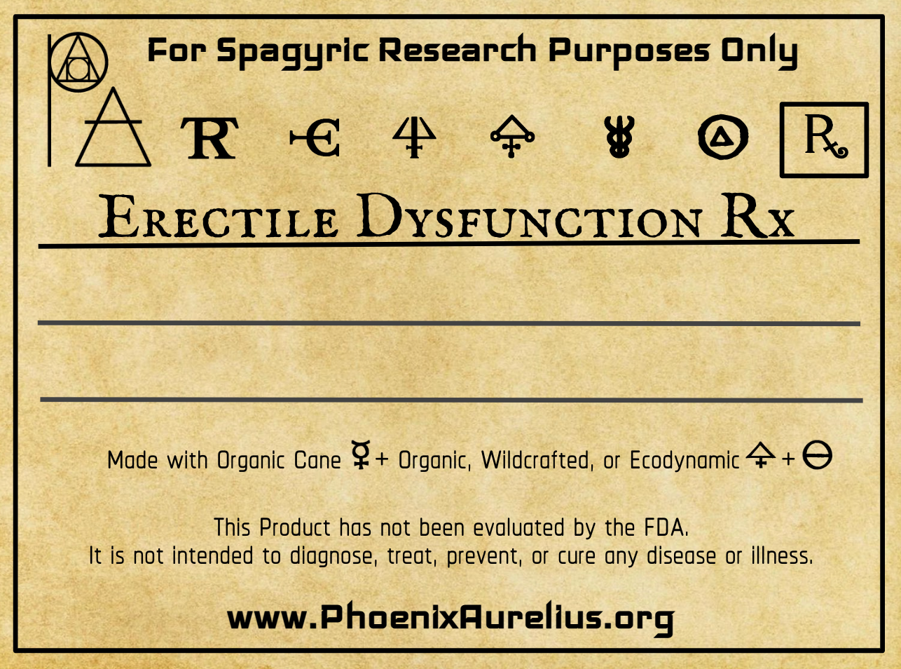 Erectile Dysfunction Rx Spagyric Formulation