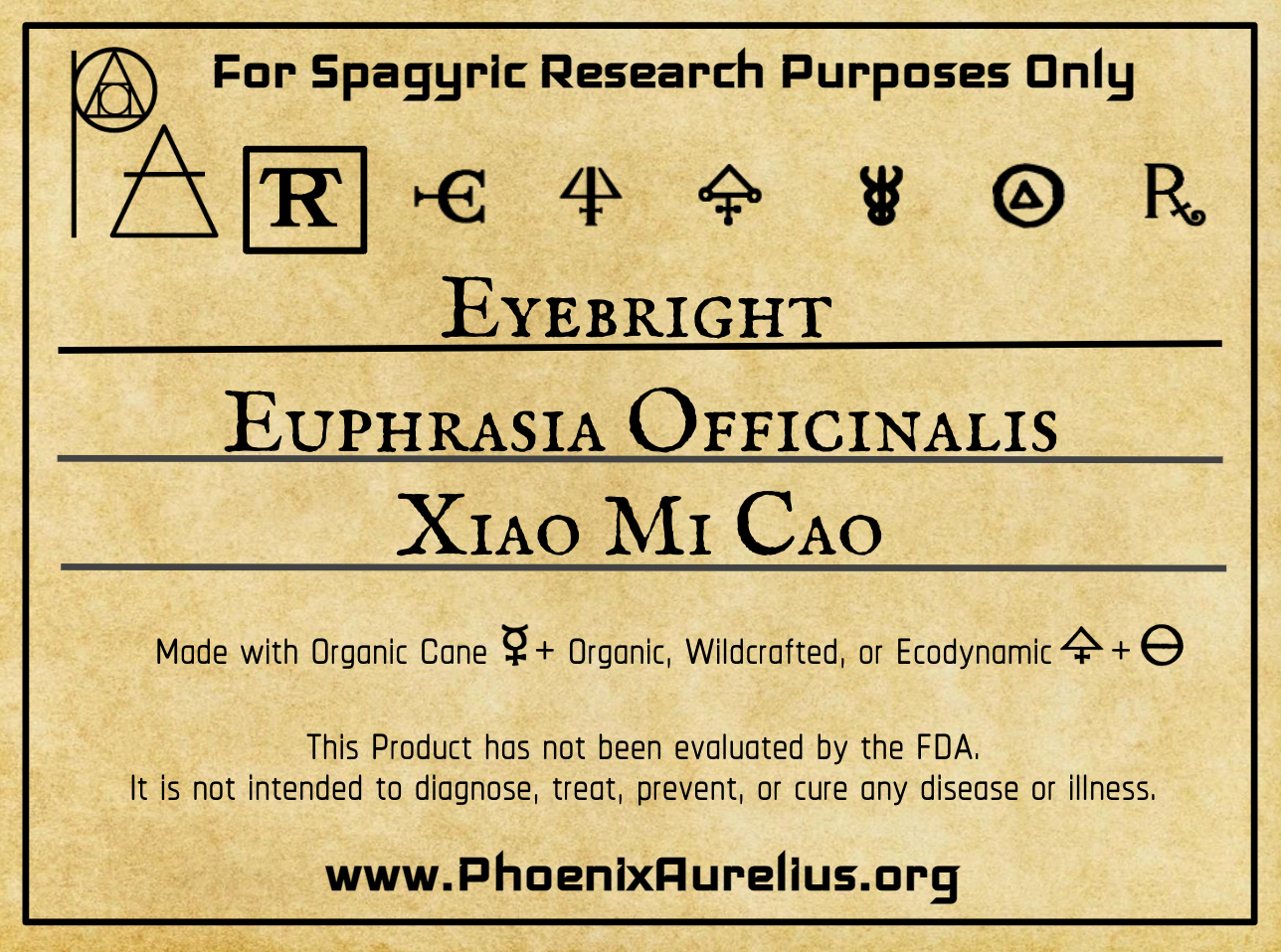 Eyebright Spagyric Tincture - Phoenix Aurelius Research Academy