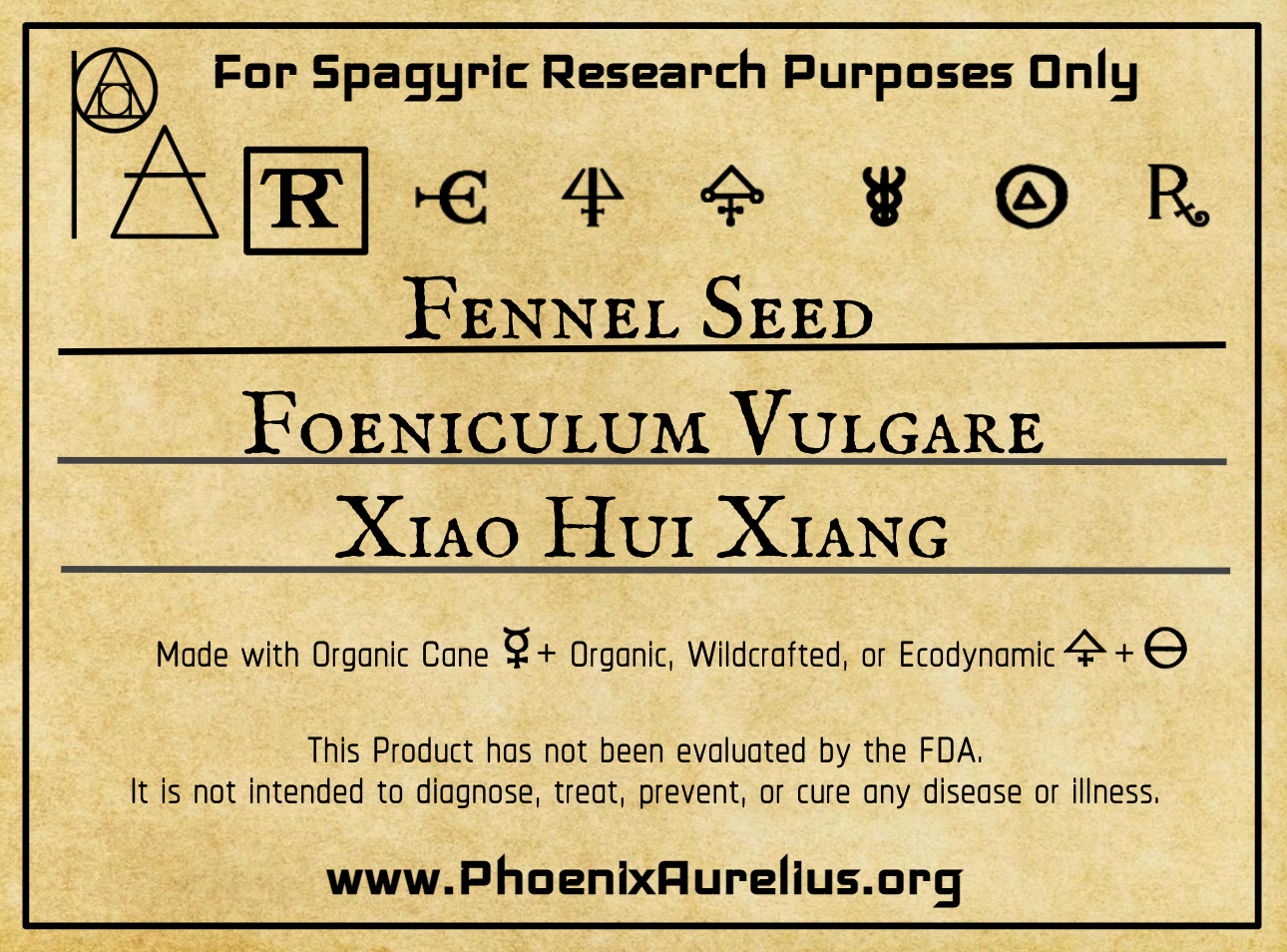 Fennel Seed Spagyric Tincture - Phoenix Aurelius Research Academy
