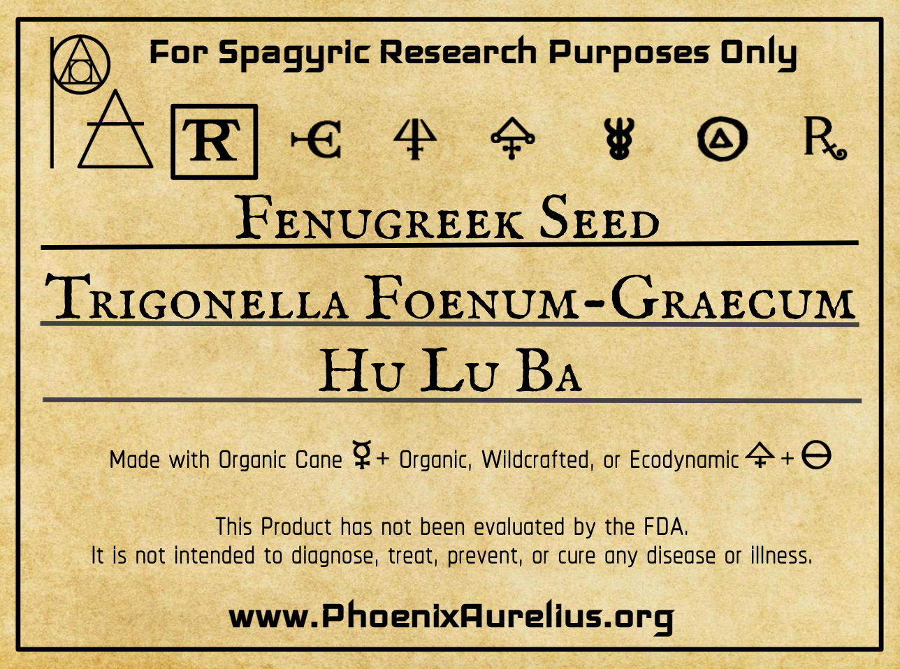 Fenugreek Seed Tincture - Phoenix Aurelius Research Academy