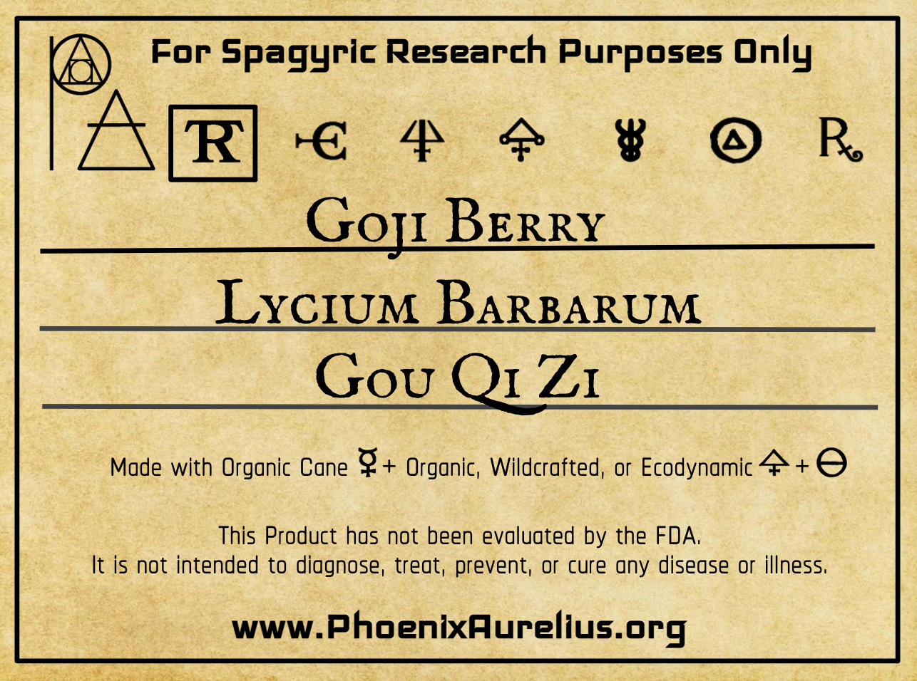 Goji Berry Spagyric Tincture - Phoenix Aurelius Research Academy