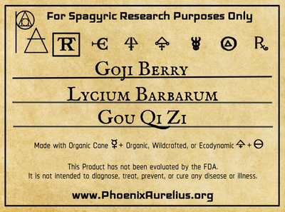 Goji Berry Spagyric Tincture - Phoenix Aurelius Research Academy