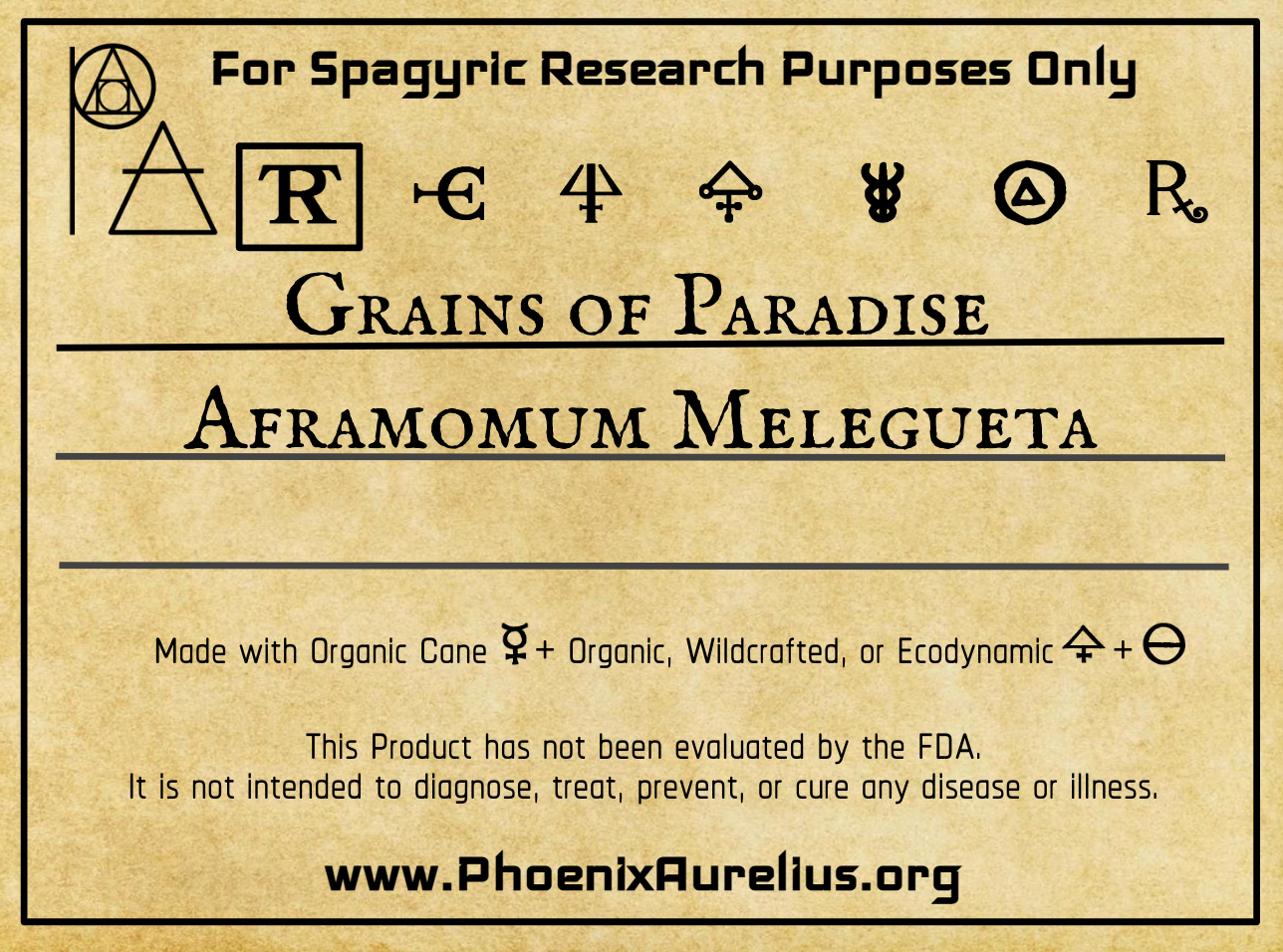 Grains of Paradise Spagyric Tincture