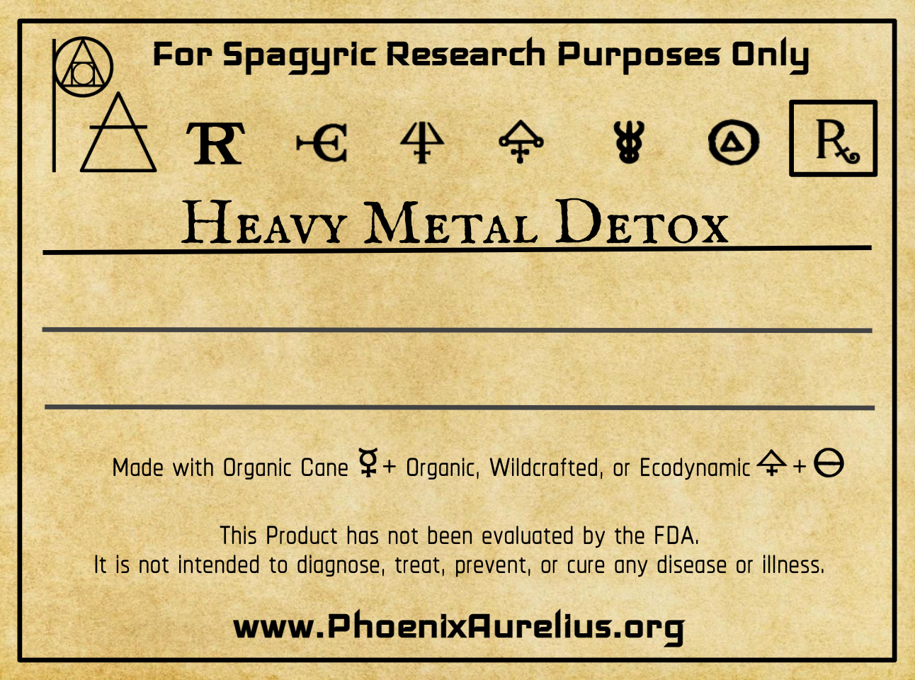 Heavy Metal Detox Rx Spagyric Formula - Phoenix Aurelius Research Academy