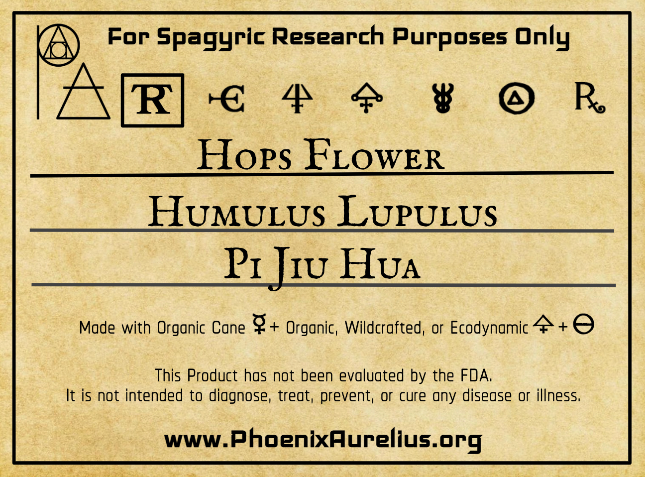 Hops Flowers Spagyric Tincture - Phoenix Aurelius Research Academy