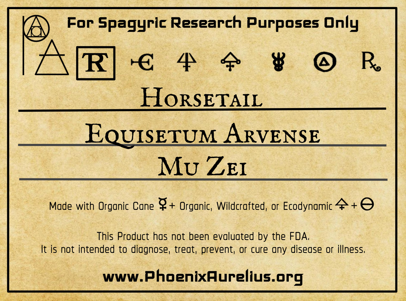 Horsetail Spagyric Tincture - Phoenix Aurelius Research Academy