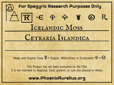 Icelandic Moss Spagyric Tincture - Phoenix Aurelius Research Academy
