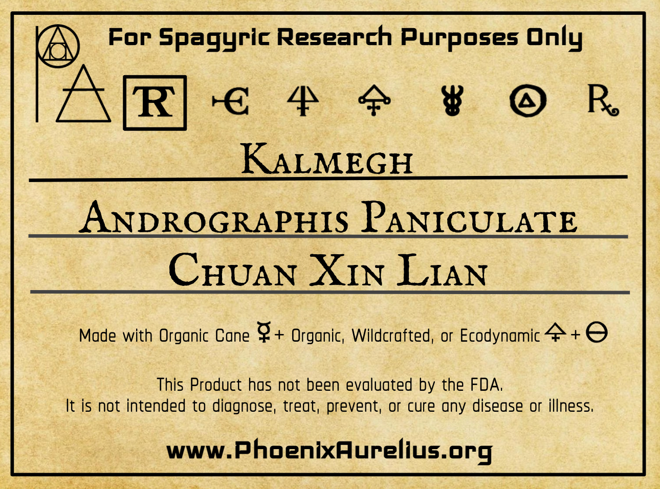 Kalmegh Spagyric Tincture - Phoenix Aurelius Research Academy
