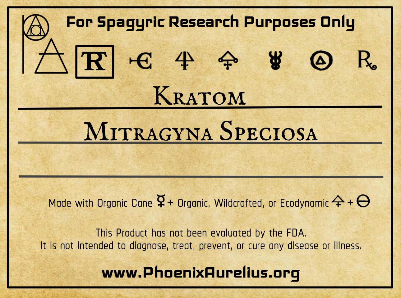 Kratom Spagyric Tincture - Phoenix Aurelius Research Academy