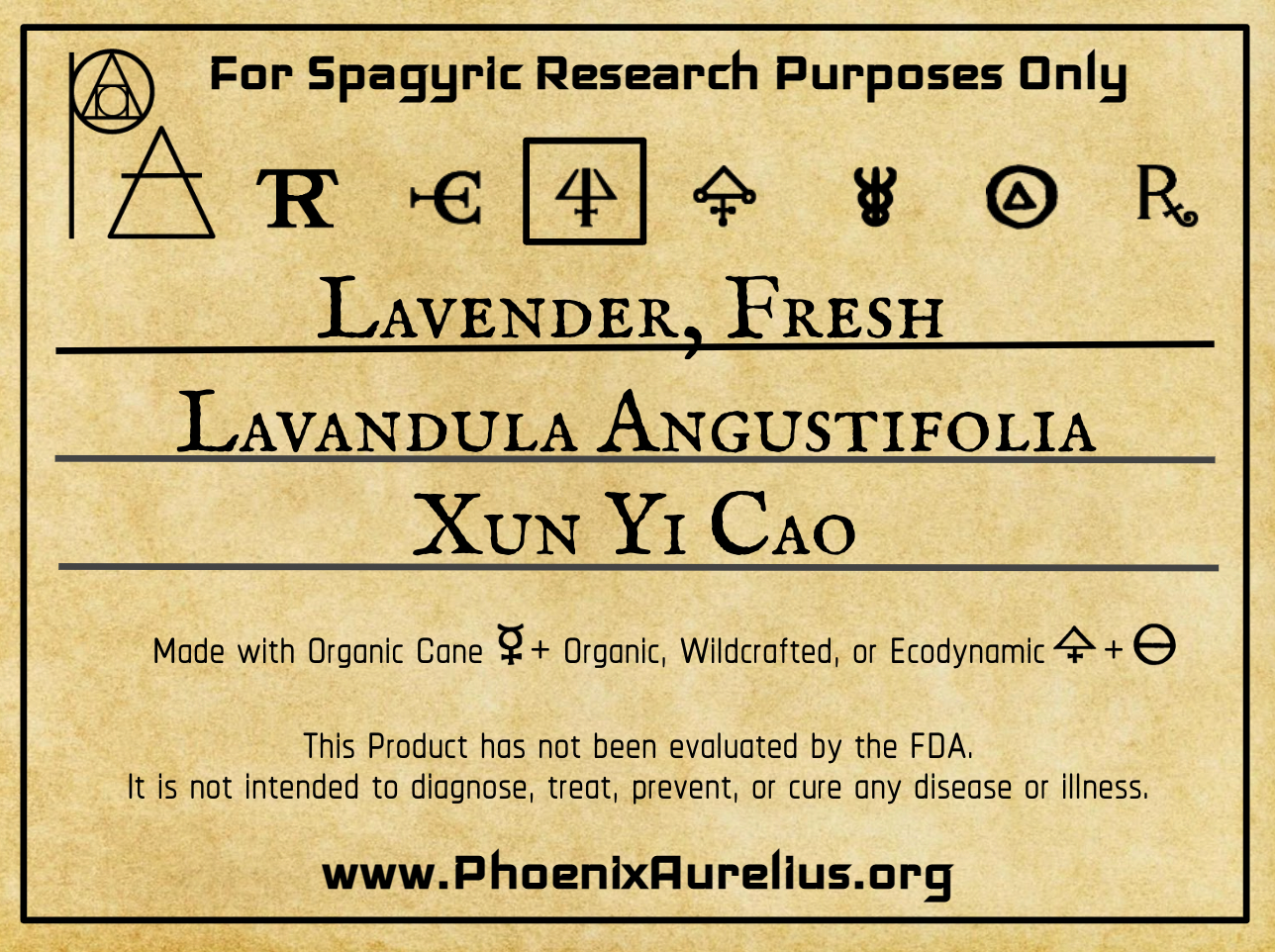 Lavender, Fresh Spagyric Essence Per Destillatio - Phoenix Aurelius Research Academy