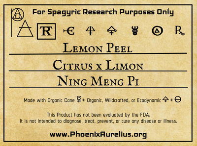 Lemon Peel Dried Spagyric Tincture - Phoenix Aurelius Research Academy