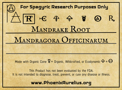 Mandrake Root Spagyric Tincture - Phoenix Aurelius Research Academy