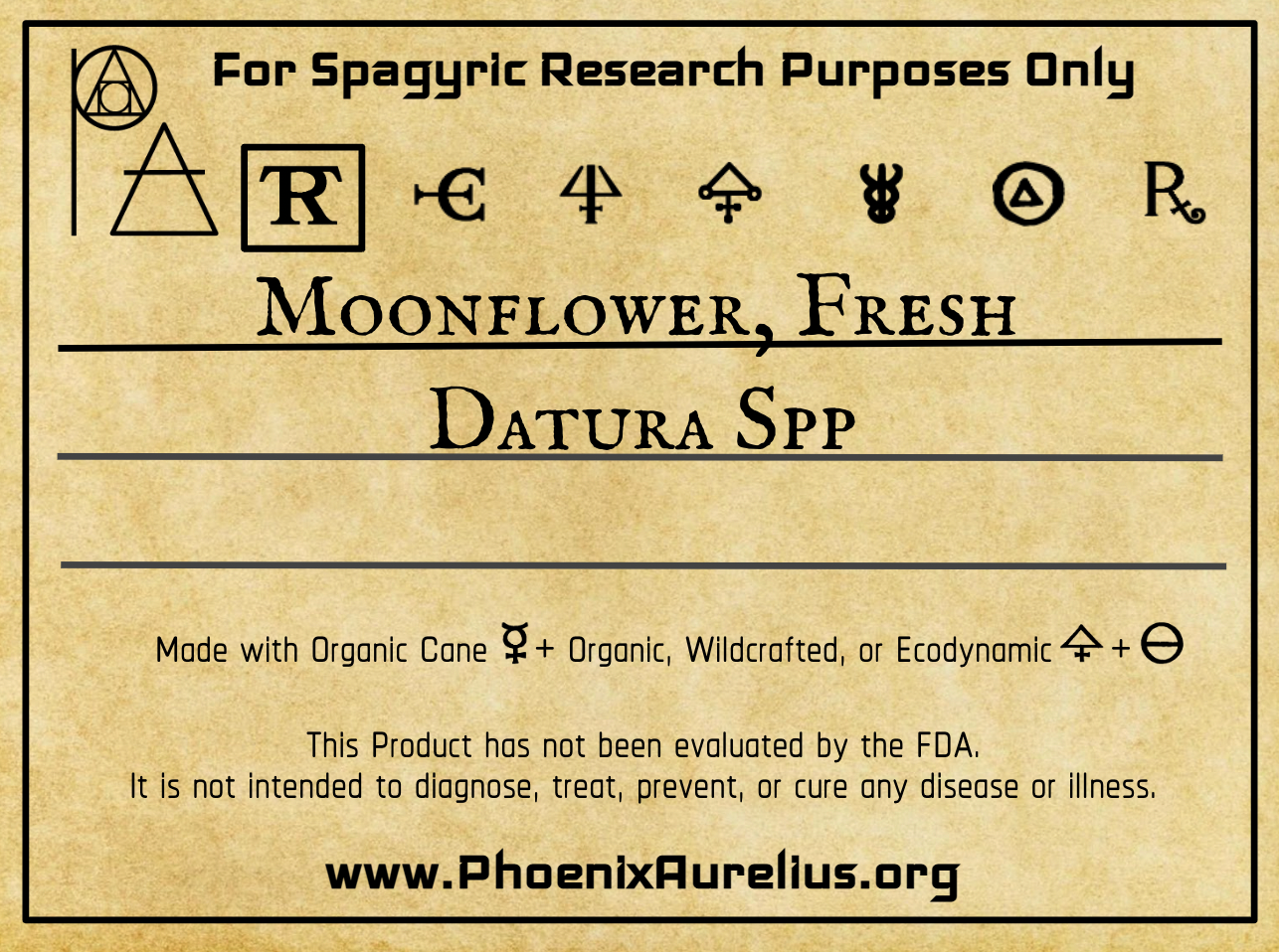 Moonflower Spagyric Tincture - Phoenix Aurelius Research Academy