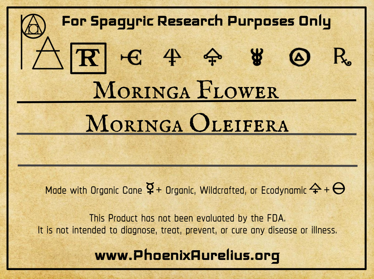 Moringa Flower Spagyric Tincture - Phoenix Aurelius Research Academy